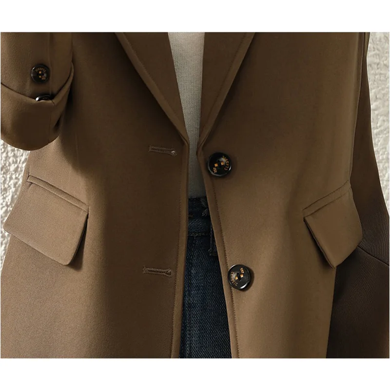 Formal Professional Leisure Blazer Jacket Female Spring 2025 New Summer Thin Slim Single-Breasted Office Blazer Women Tops