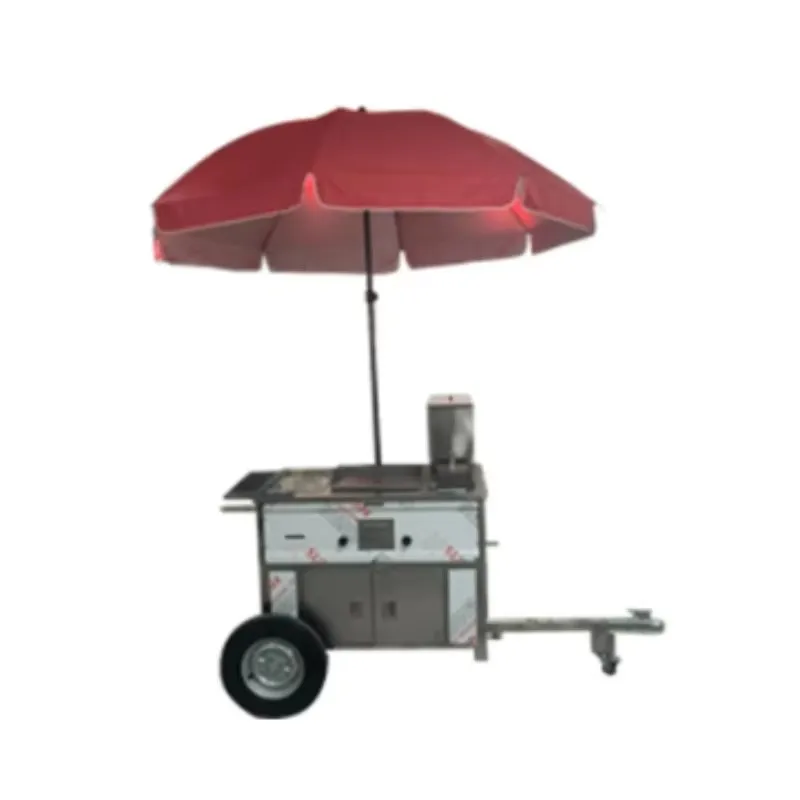 Mobile hot dog cart/stainless steel dining cart/snack cart