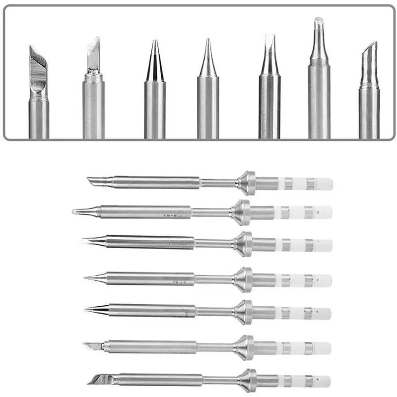AFOURT-Replacement 7-Piece Mini Soldering Iron Tip Set For TS100 Soldering Iron- Works For TS100/For TS101 Models