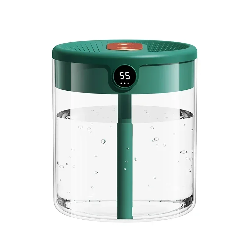 เครื่องเพิ่มความชื้นในอากาศแบบพ่นคู่พร้อมไฟกลางคืน2L ชาร์จได้ความจุขนาดใหญ่เครื่องทำความชื้นสำหรับสำนักงานห้องนอนในบ้าน