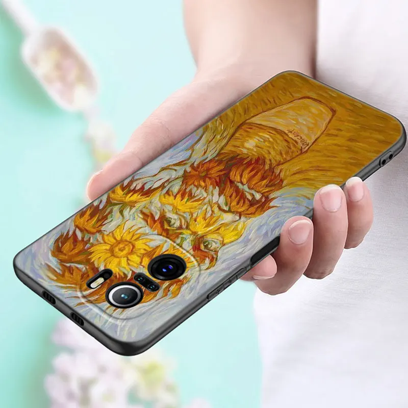 Starry Night Art Van Gogh Black Silicone Phone Case For Xiaomi POCO X3 X4 NFC F4 GT F5 F6 M3 M4 M6 X5 X6 Pro 5G M5 C55 C65