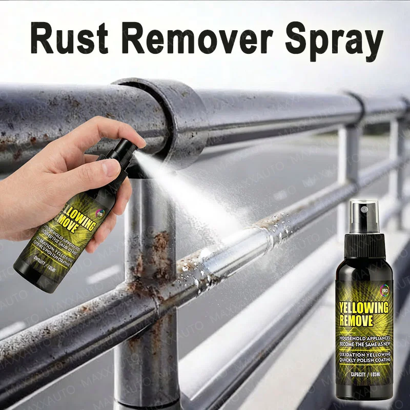 Metal Rust Remover And Renovator - Metal Polishing Spray, Powerful Rust Stain Removal Cleaning Spray Quick Rust Dissolving Agent