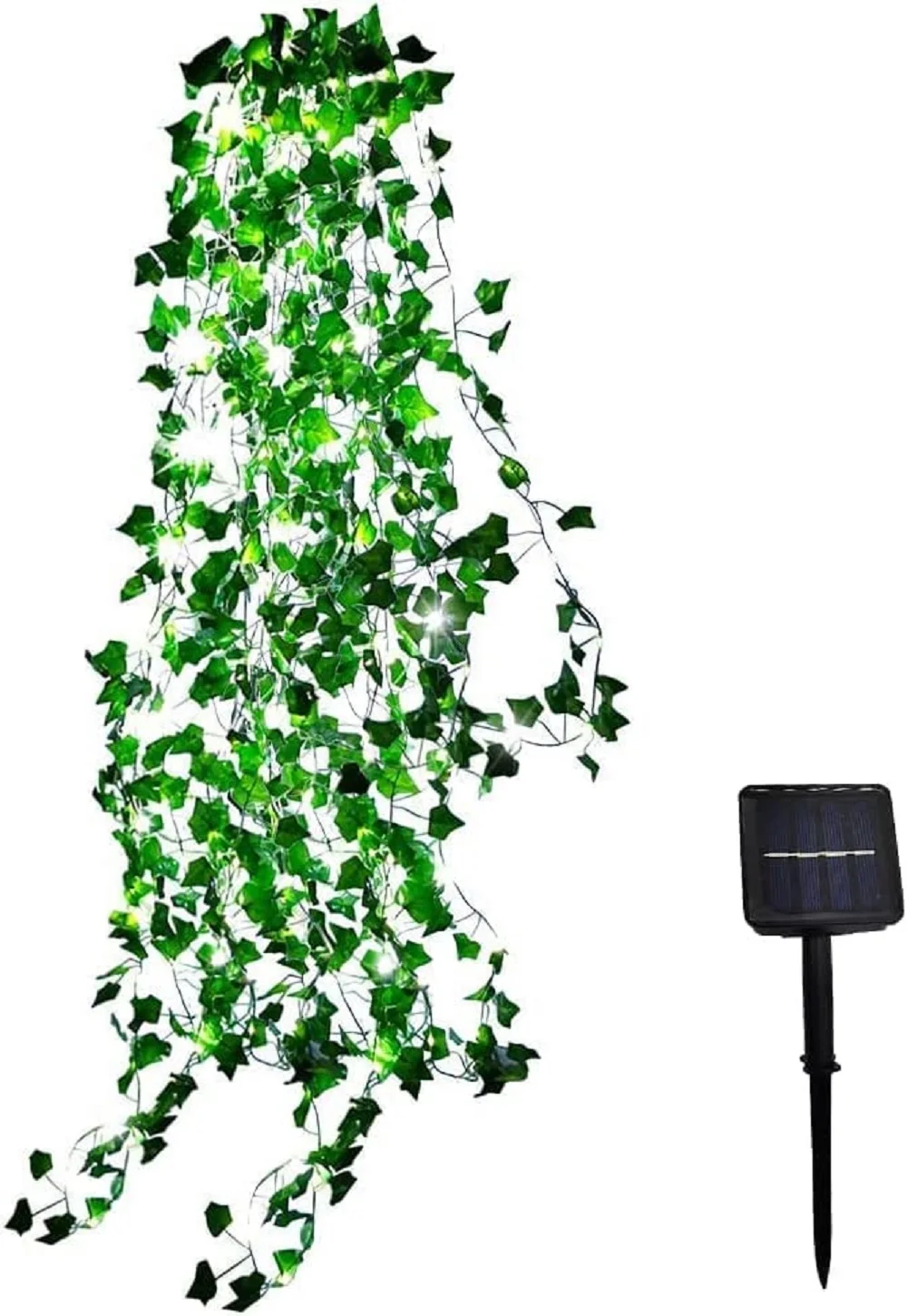Guirnalda de luces solares para exteriores, 100 LED, alambre de cobre, 8 modos, impermeable, decoración navideña para jardín, boda y fiesta