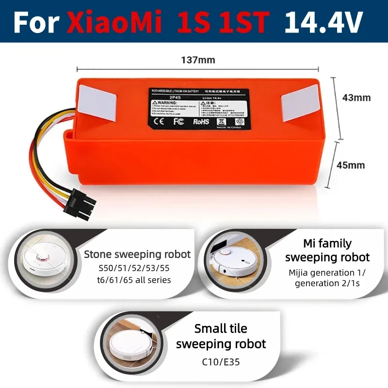 

Original 14.4V Robot Vacuum Cleaner Battery for Xiaomi Robot Roborock S50 S51 S55 Accessory Spare Replacement Battery