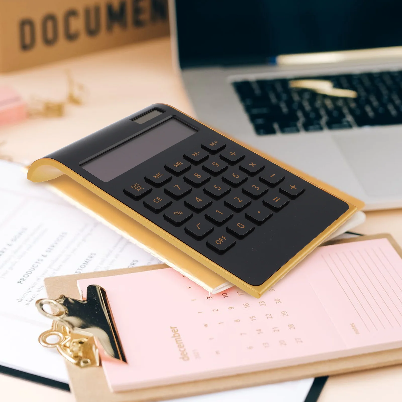 

Solar Calculator Compact Light Weight 10Bit Display Clear Office Ultra Thin Professional Portable Desk