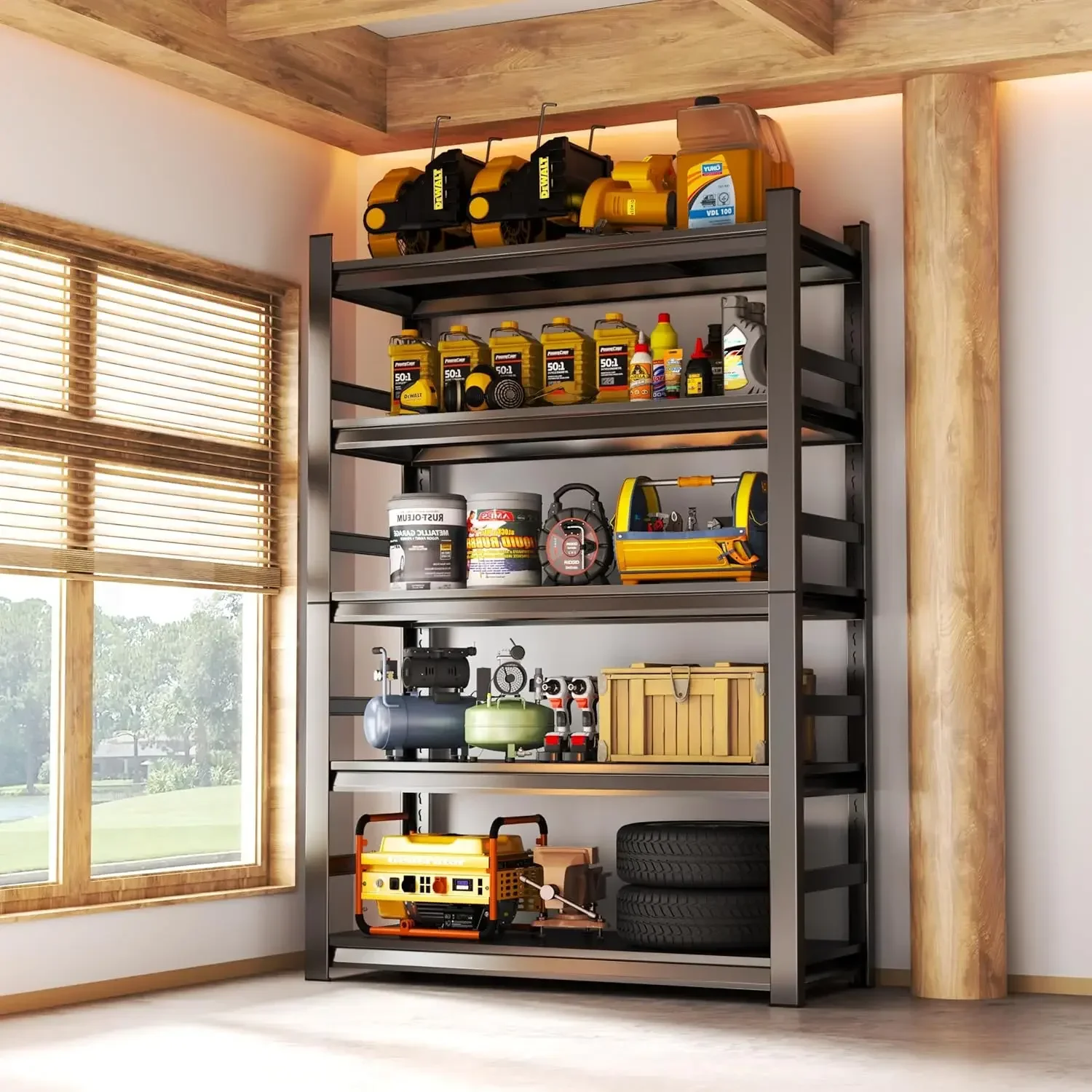 

BestsellerGarage Shelving Unit and Storage-Easy Assembly Metal Shelves 5-Tier Rack|Heavy-Duty Adjustable Shelf|Steel