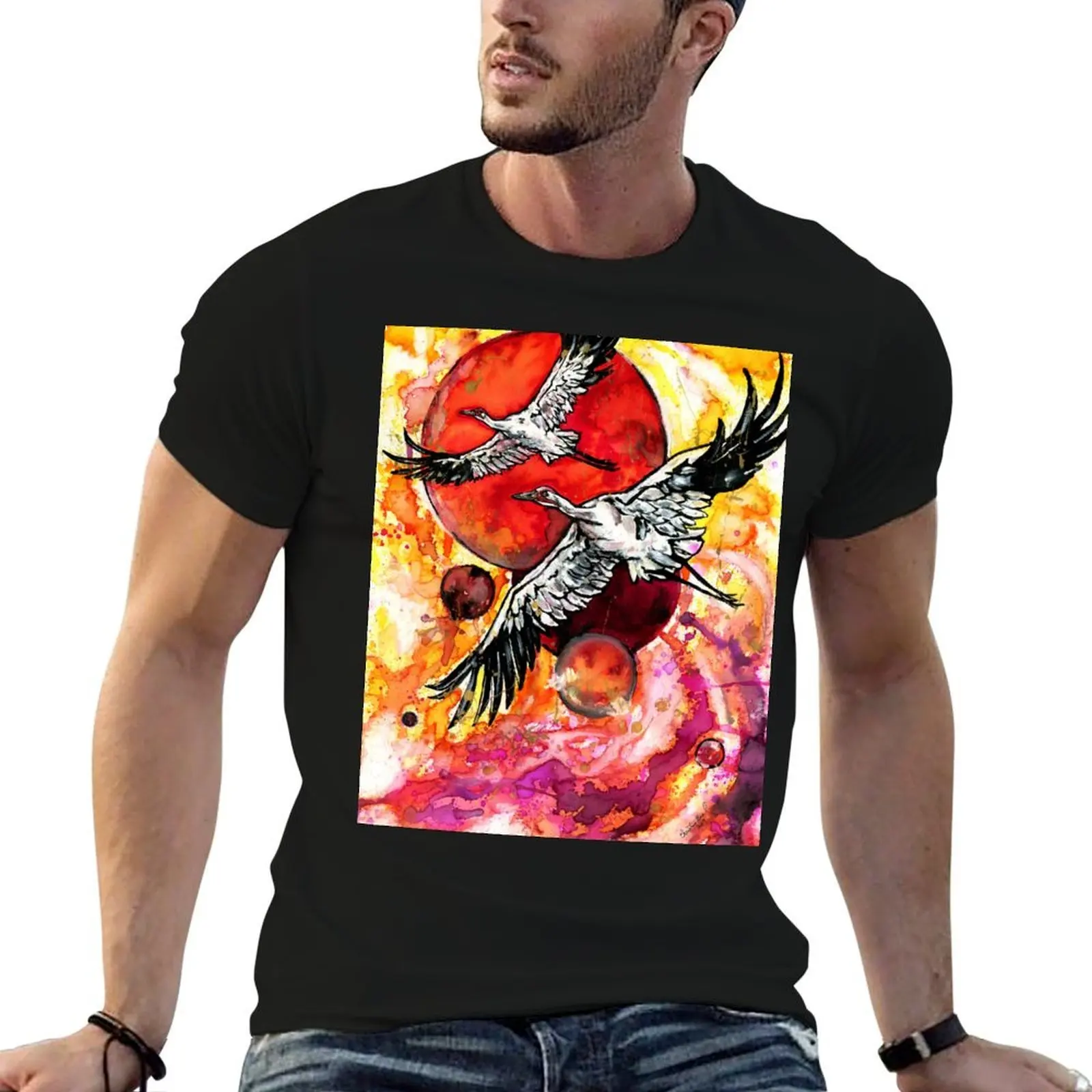 

Whooping Cranes T-Shirt black cotton t-shirt plain for man package man t shirt cotton T-Shirt