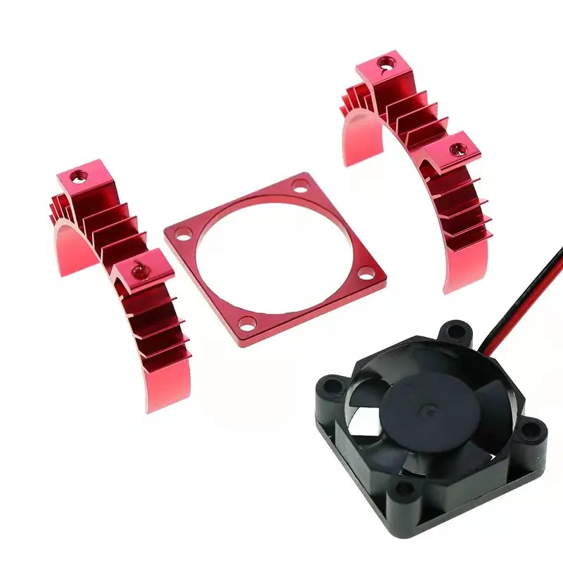 غطاء بالوعة الحرارة لمحرك السيارة الكهربائية باللون الأزرق RC مع مروحة تبريد متوافقة مع نماذج 1/10 Tamiya TT02 ملحقات قطع غيار السيارات RC