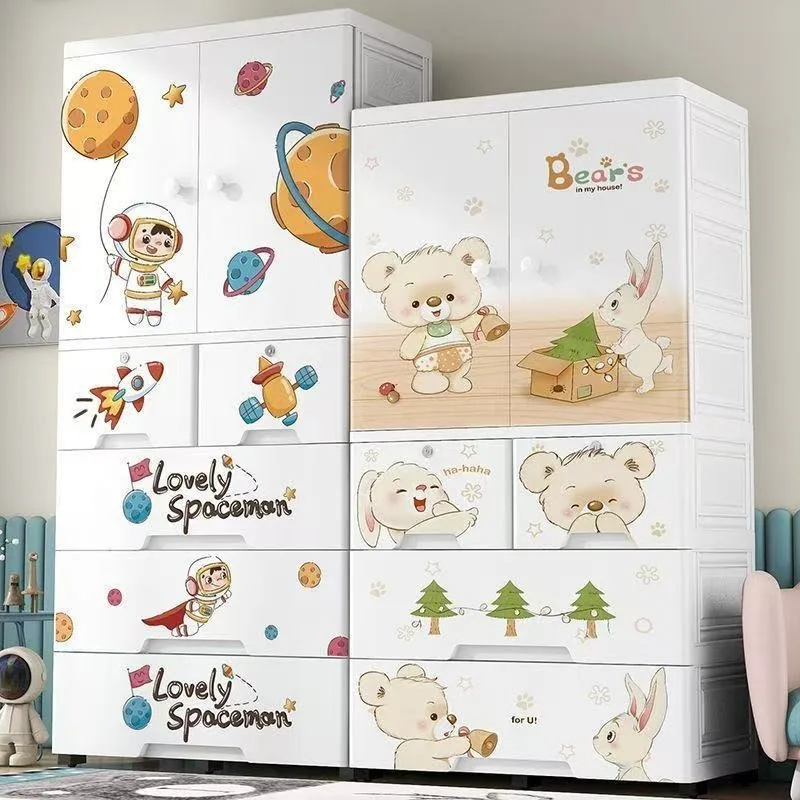70-Face wide multi-functional plastic baby door opening, glove cabinet, drawer type small wardrobe