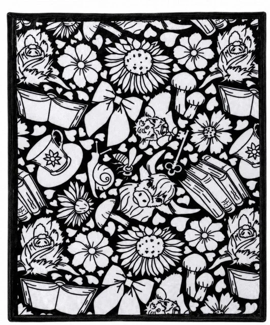 Farm Cow Doodle Decorative Throw Blanket Monochrome Sunflower Mushroom DIY blanket Suitable For Sofa Bed
