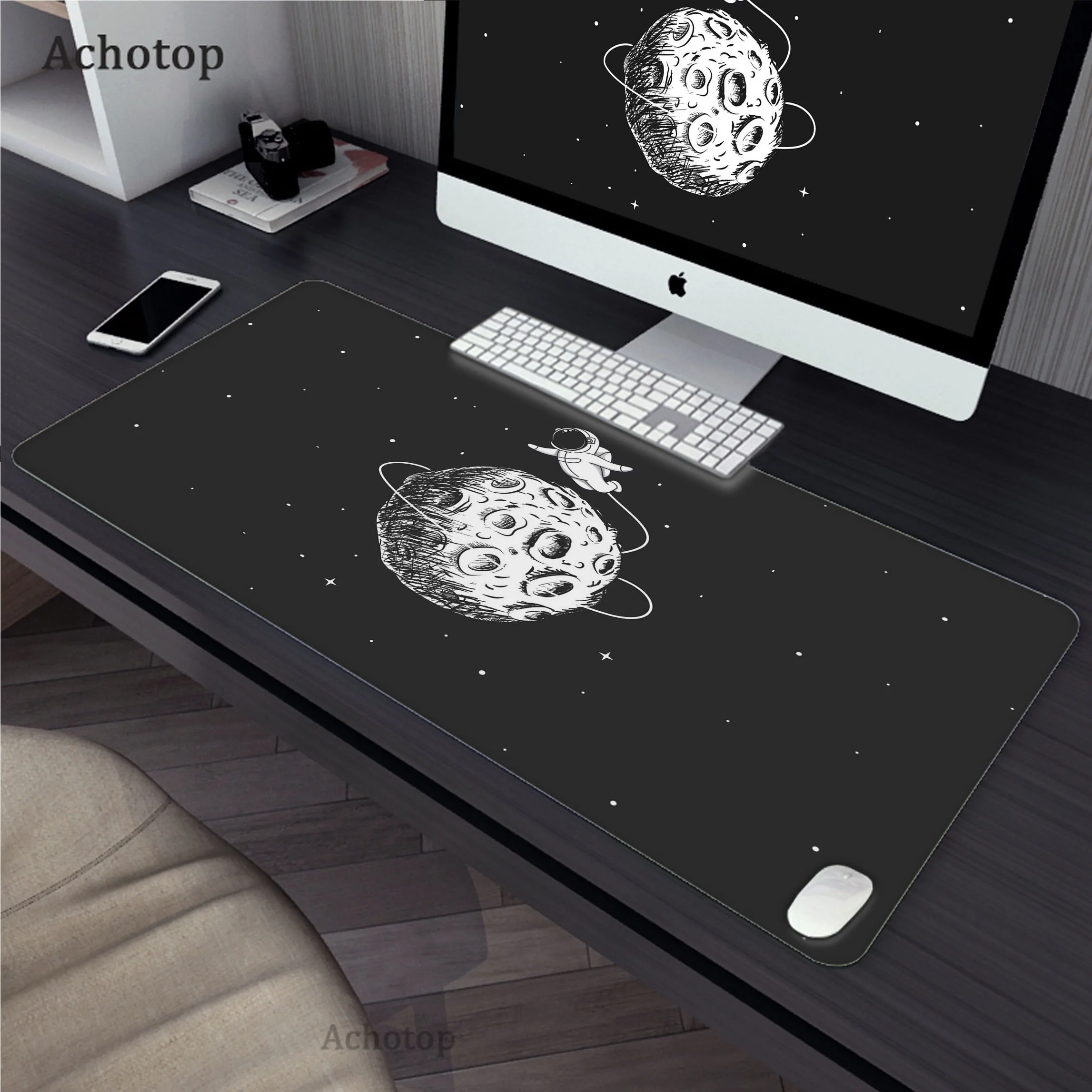 

Mysterious Universe Astronaut Gaming Mousepad Pc 90x40cm XXL Mouse Pad Mousemat Non-slip Rubber Pads Big Desk Mat Keyboard Pads