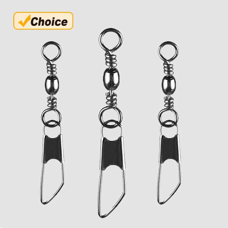Stainless Steel Snap Swivel Saltwater High Strength Snaps Fishing Barrel Line Connector Barrel Safety Snap Fishing Tackle