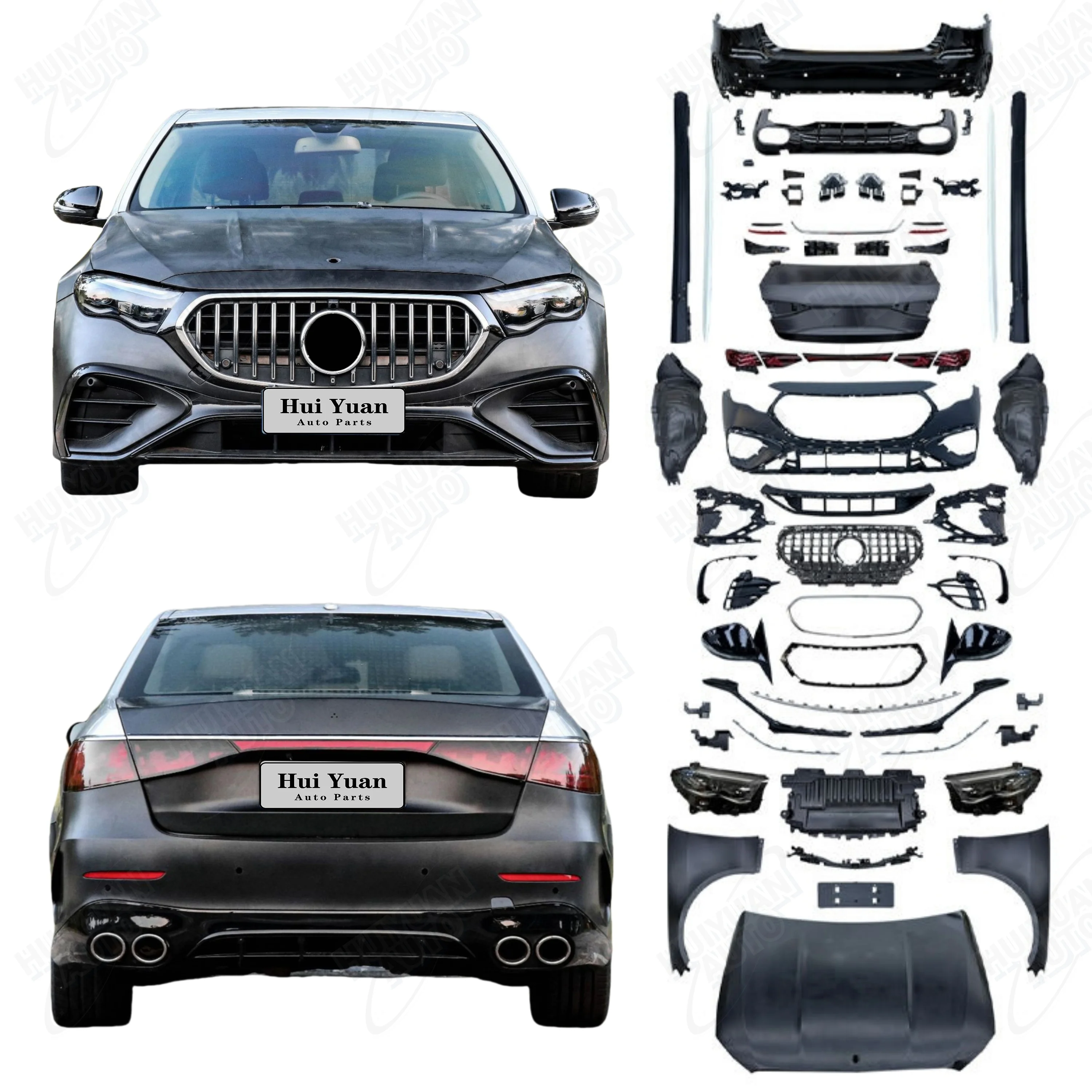 

Top Quality Car Bumpers for E Class W212 2009-2015 Upgrade to W214 E53 Style Body Kit Front & Rear Bumper Grille Diffuser
