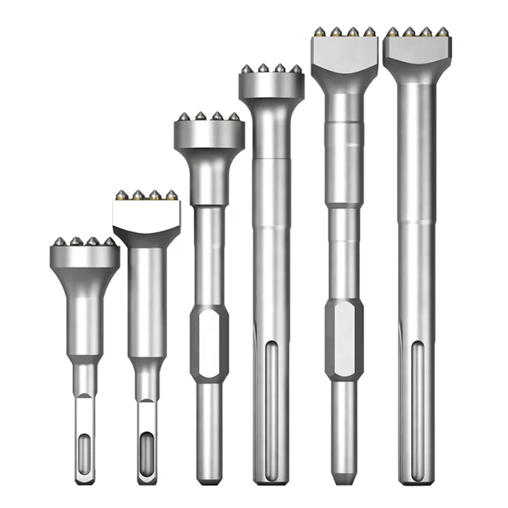 SDS PLUS Carbide Alloy Hammer Marble Stone 12/16Teeth Hammer Drill Bits Max Rotary Square Shank Tungsten Power Tool Accessories