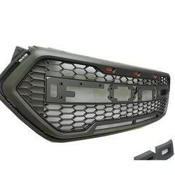 Glossy/Matte Black Front Grille for 2017 2018 2019 Ford Esacpe Kuga Racing grilles with lights Upgrade F-150 Raptor Style Grille