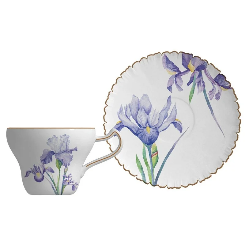 

Nordic Ins Wind European Light Luxury Alice Iris Coffee mug Dish Afternoon Tea Black Tea Ceramic Cup Dish Mugs Coffee Cups