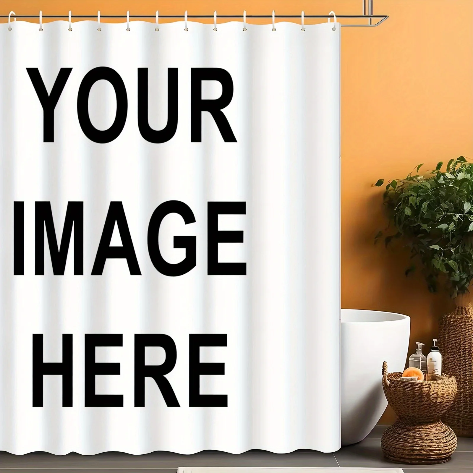

Adjustable Polyester Shower Curtain, Available in Various Sizes180X180 , Featuring a One-Sided