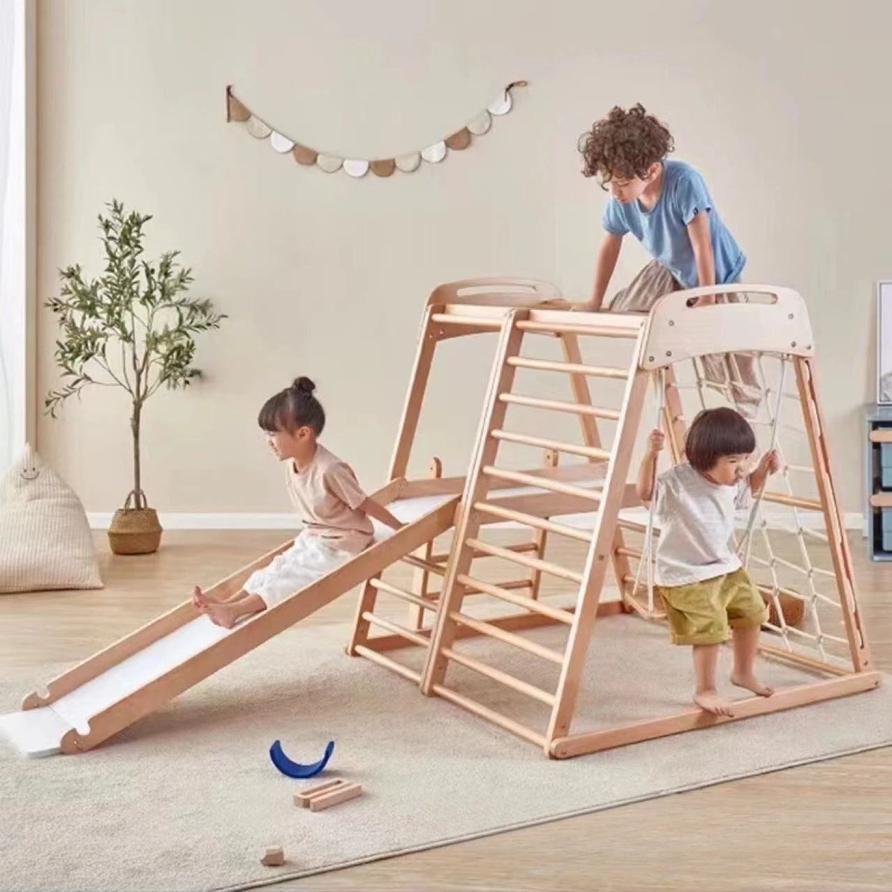 Home Gym For Toddlers - Small Indoor Climbing Frame Combination, Compact