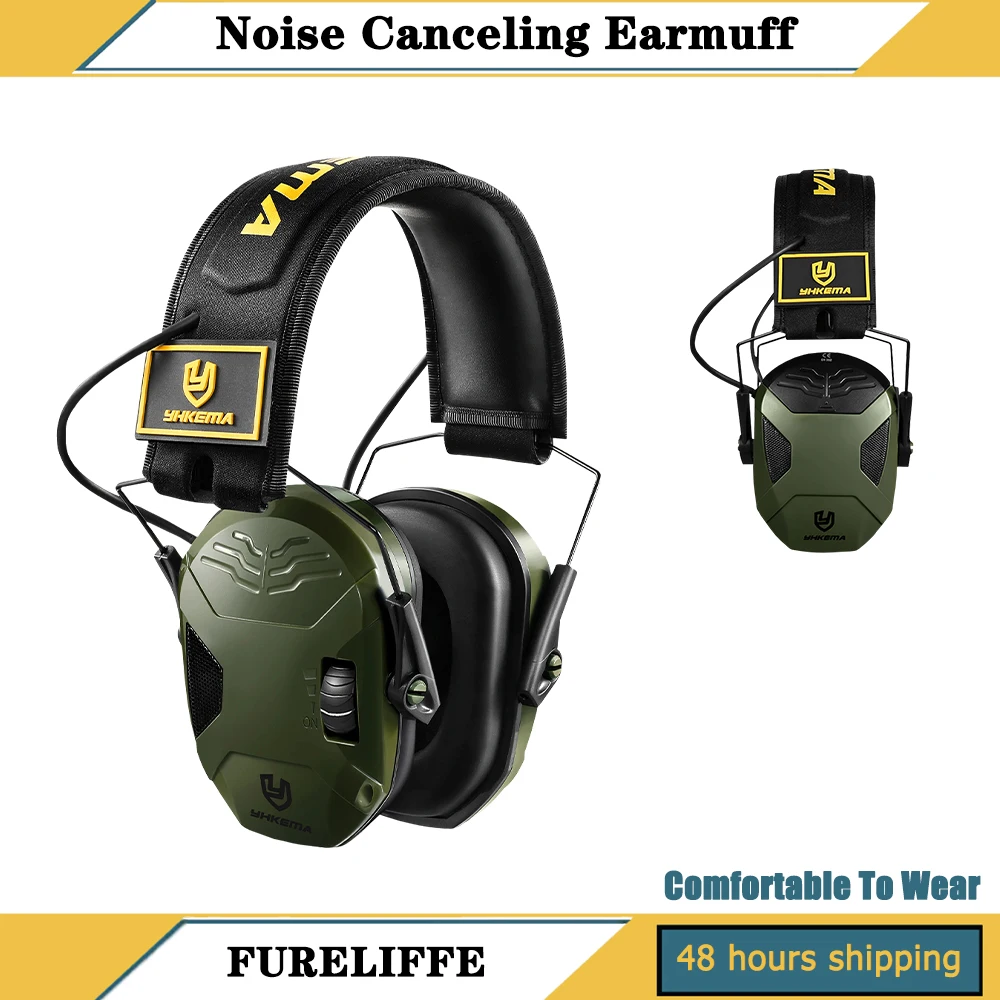 YHKEMA E60 Fone de ouvido eletrônico para tiro, caça, manutenção de engenharia, proteção auditiva, redução de ruído ativo, protetor de ouvido tático