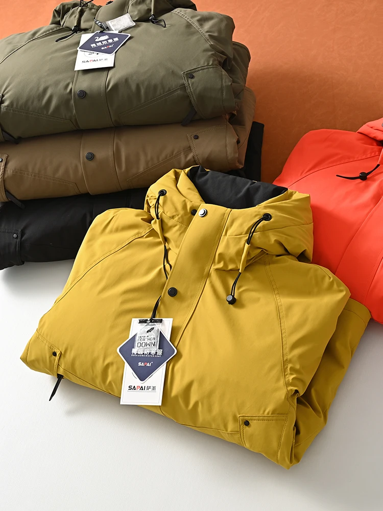 

ex Thiened 90 пуховый пуховый тренч с капюшоном, зимний морозостойкий теплый пышный спецодежда, уличный Тренч на подкладке