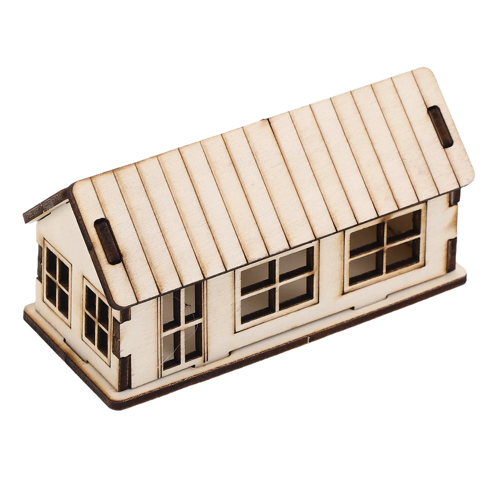 

Mini Wooden House Puzzle DIY Educational Craft Kit Creative Jigsaw Assembly for Children Party Decoration Unfinished Wooden Sand