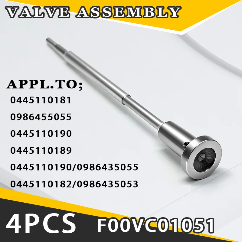 4PCS F00VC01051 Diesel Injector Valve Assembly For Bosch Fuel injector 0986455055 0445110190 0445110189 0445110190 YF2233