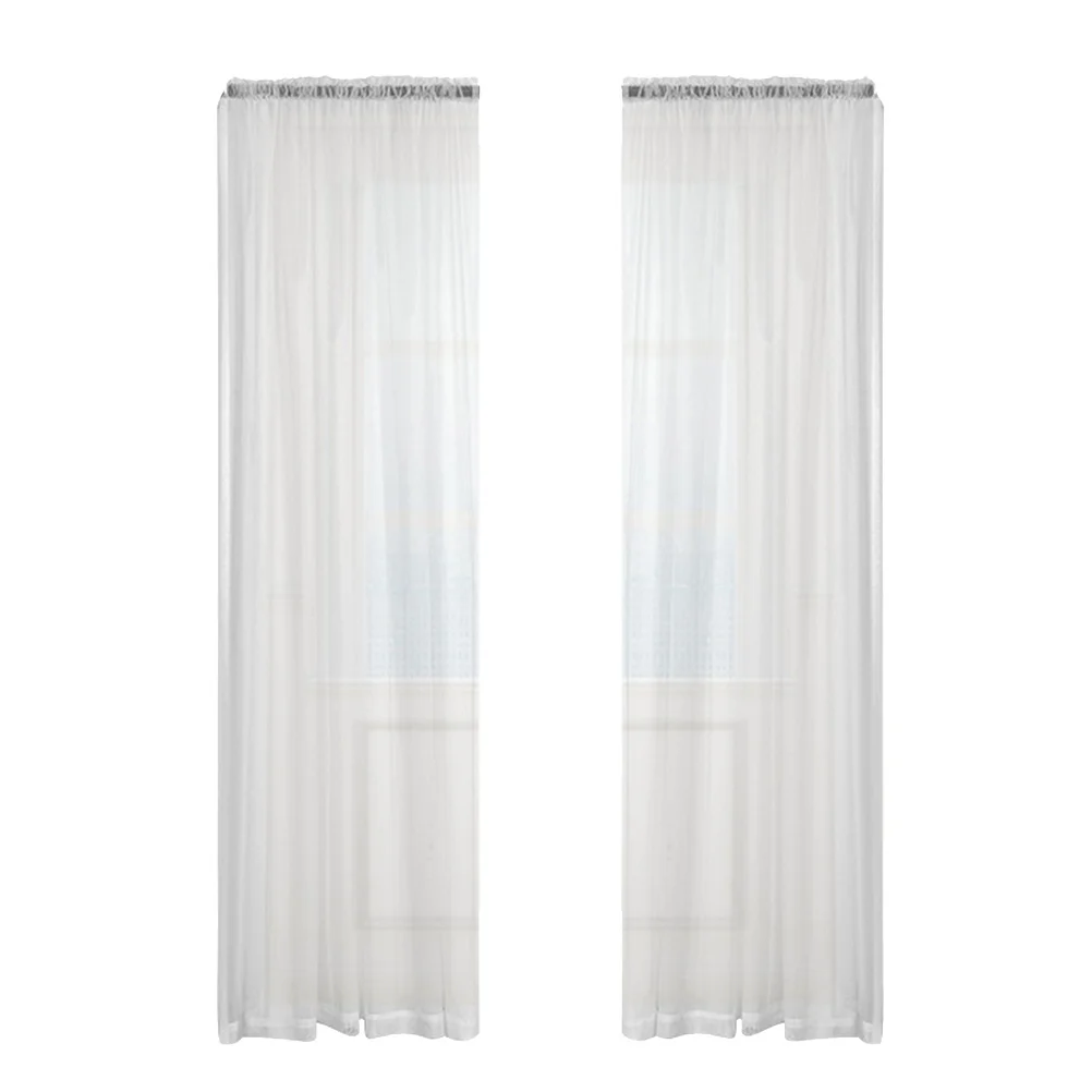 

1Pcs Sheer Curtains for Windows Voile Gauze Transparent Curtain Natural Light Flow Living Room Bedroom Decor 140x213cm White