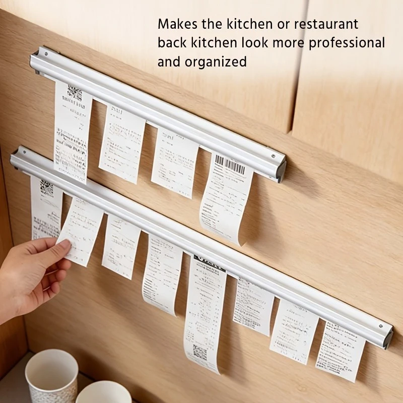 Adjustable Height Takeout Order Receipt Clip with Plastic Frame, No‑Assembly Bill Organizer for Restaurant & Cafe Service