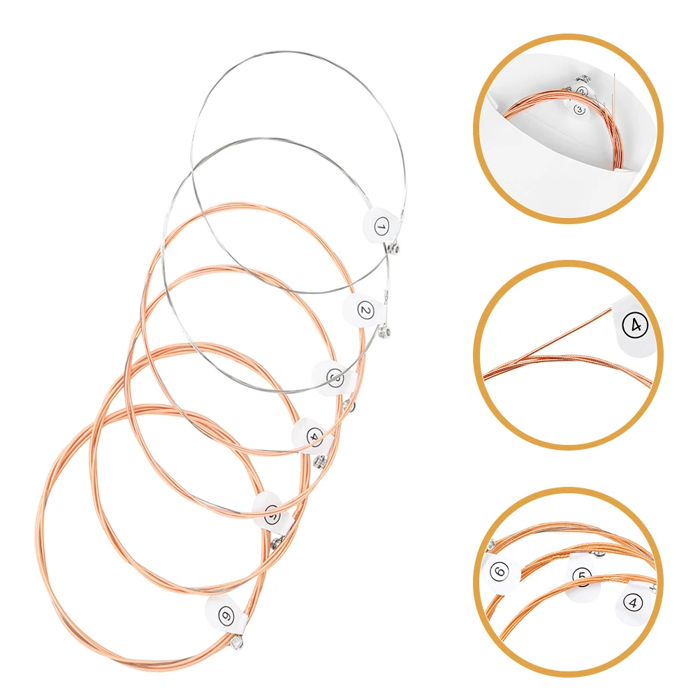 

1 Set Electric Guitar Strings Universal Metal Replacement Accessories Durable Acoustic Guitar Strings Pack Professional Tone
