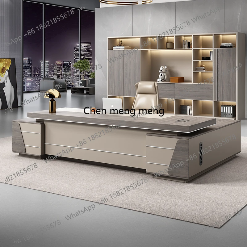 Simple Modern Office Desks Cabinet Luxury Reception Designer Boss Table Chair Manager Customized Unique Bureau Meuble Furniture