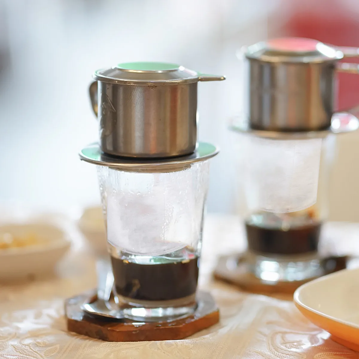 

2 шт. Моющиеся фильтр-мешки из пищевого материала для домашнего арахисового, кокосового молока, йогурта, гхи, овощного сока, для процеживания, экологичные