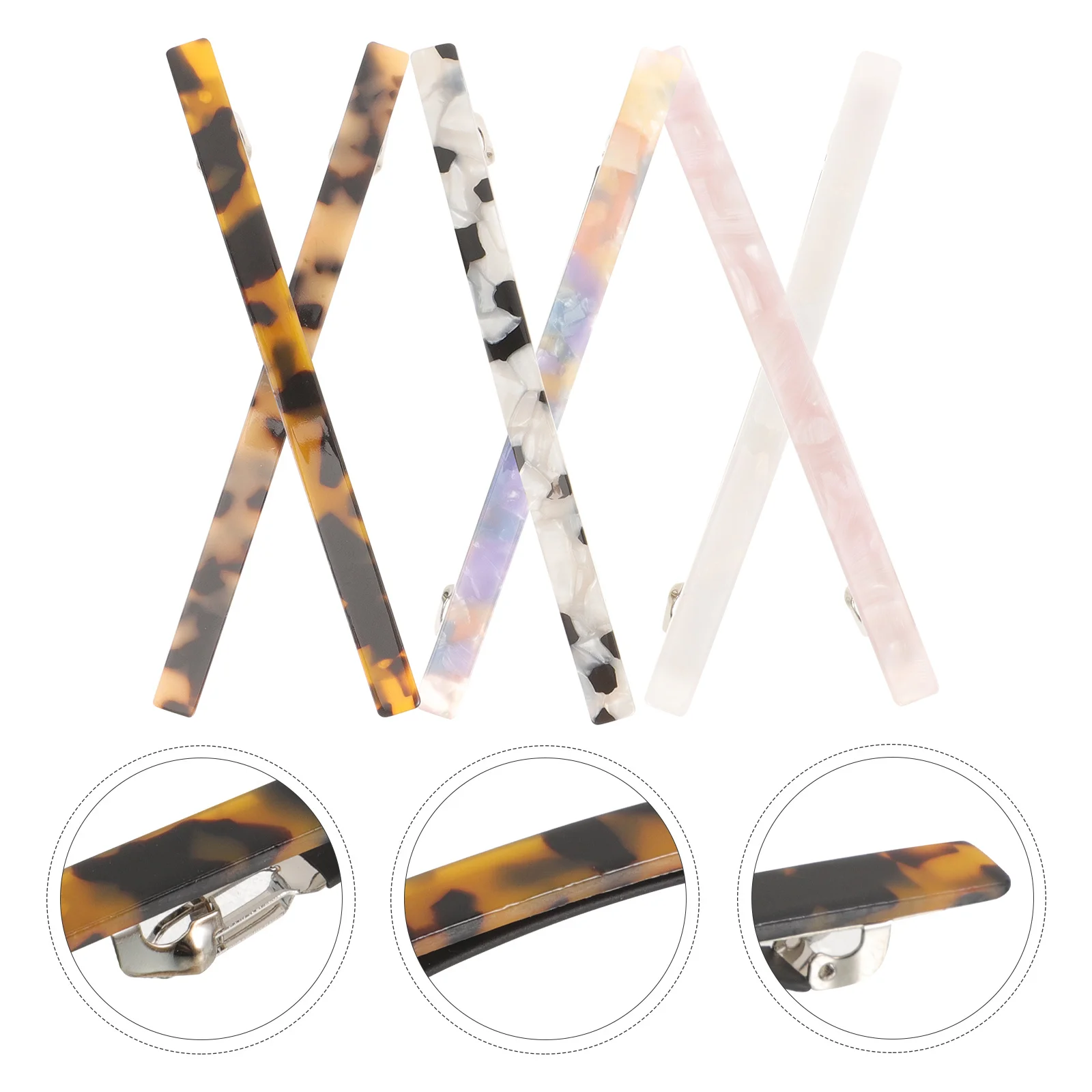 

6Pcs Hair Clip Marble Pattern Barrette Durable Acetic Acid Sheet Materials Stylish Hair Pins for Women Mixed Color Travel