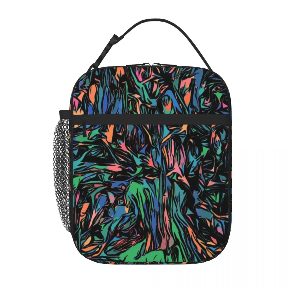 Hot Sale Outdoor Colorful Tree Decorations Patchwork Outdoor Lunch Bag Bus Trip Durable Lunch Bag