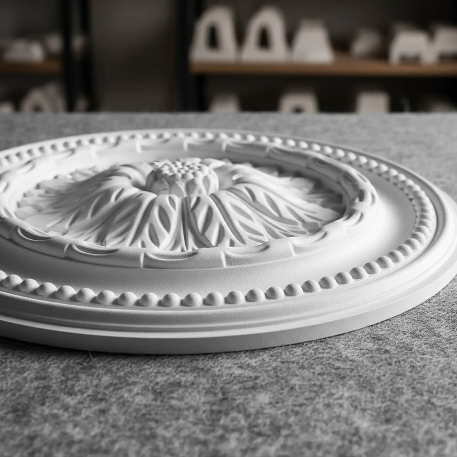 PU Decorative Lamp Plate Lightweight PU Ceiling Rosette Long Lasting for Bedroom