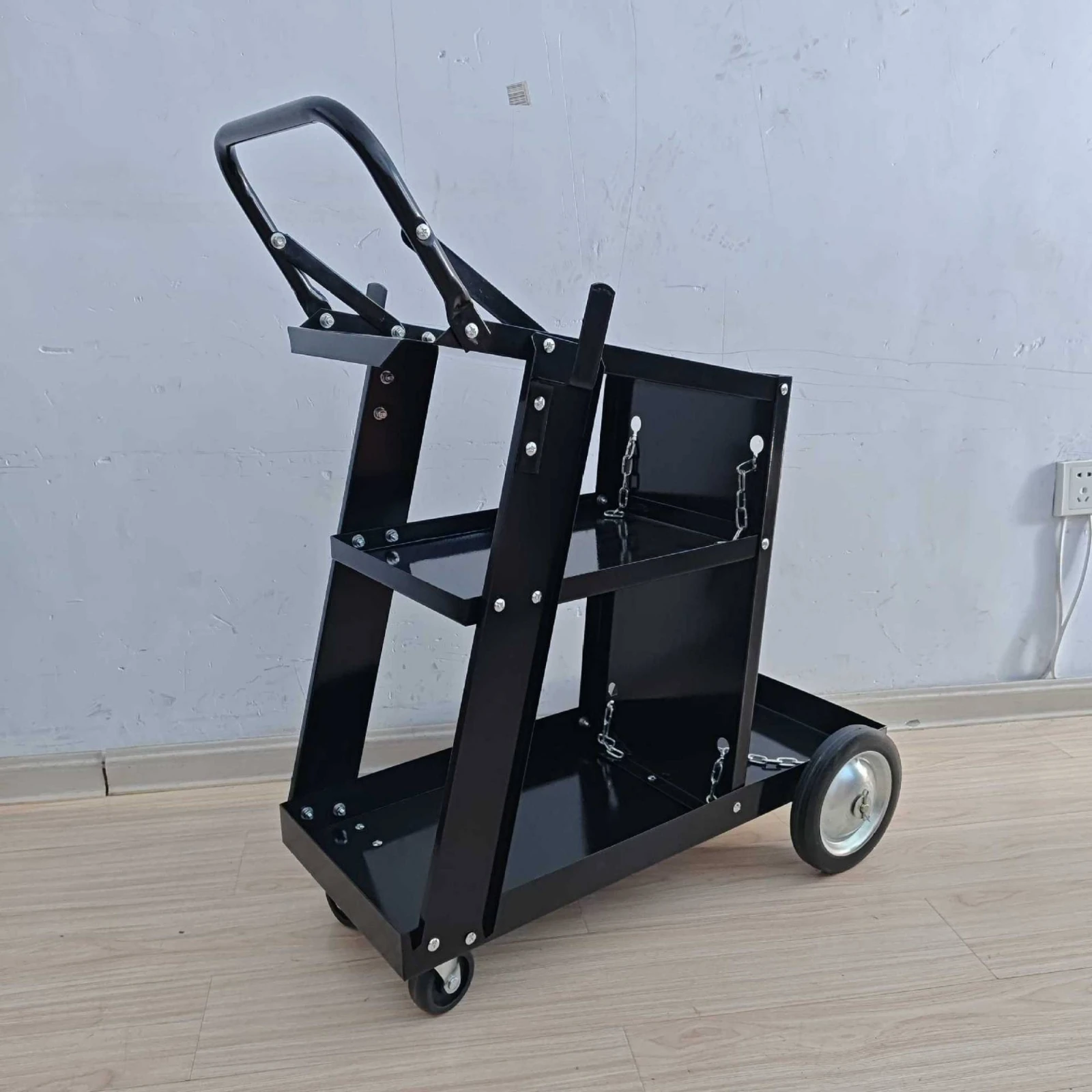

Metal-Joining Machine Trolley Swivel Casters Weld Trolley with Wheels Industrial Equipment Rust-Proof Safety Chains for Welders