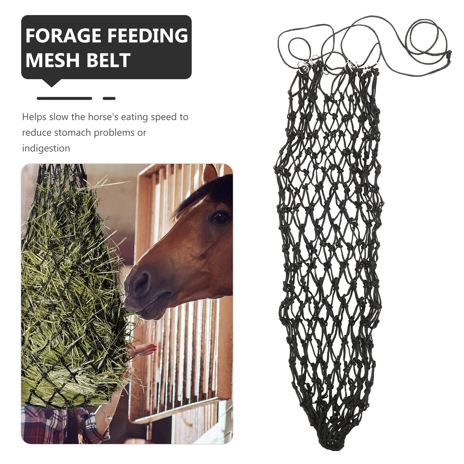 الحصان القش صافي تغذية بطيئة معلقة سعة كبيرة مقاومة للاهتراء القش حقيبة مريحة الحصان تغذية حقيبة صافي الماعز المغذية