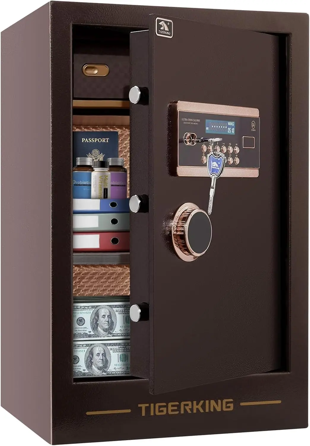 Large Safe Box Burglary,3.47 Cuft Digital Security Home Safe with Key Lock Double Safety Lock Box and Password Safes