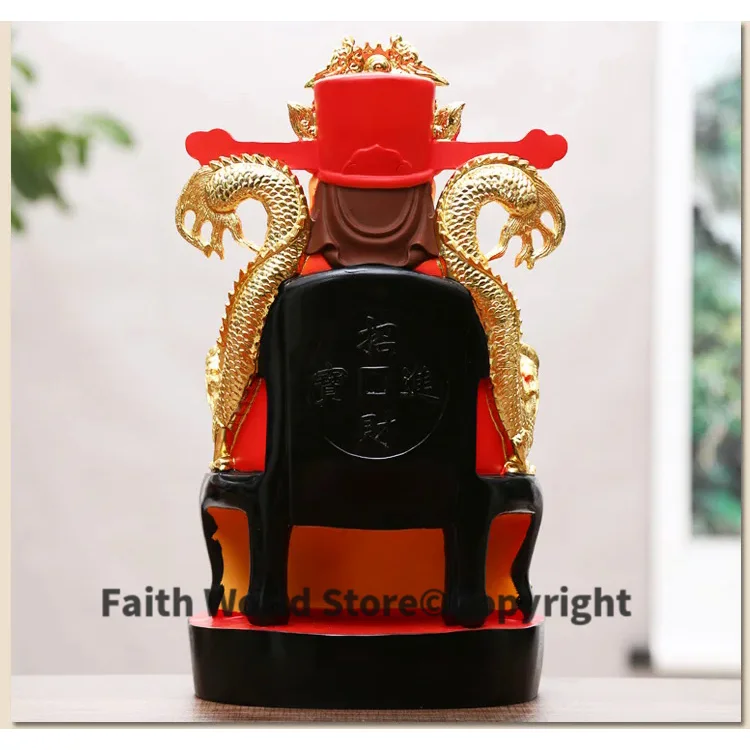 HOME SHOP Company Efficacious Talisman Money Drawing Business booming luck Royal dragon Gold CAI SHEN God of wealth statue