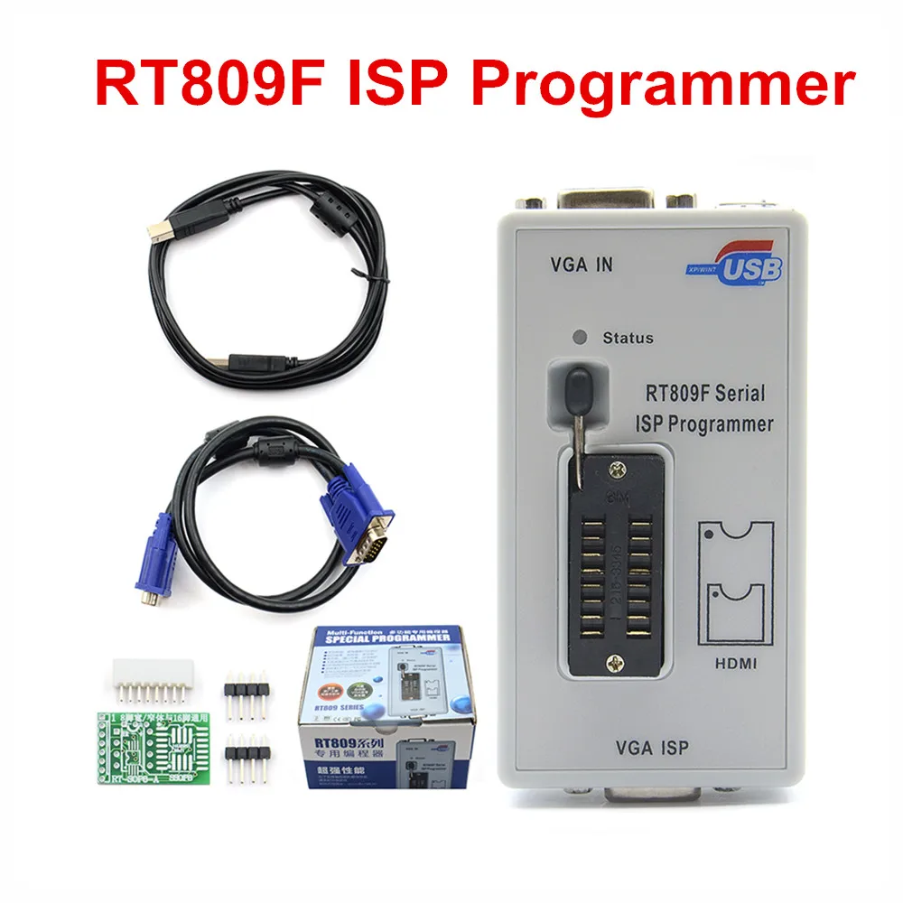 RT809F programator ISP RT809 seryjny ISP narzędzia do naprawy programator usb lcd VGA uniwersalny programator