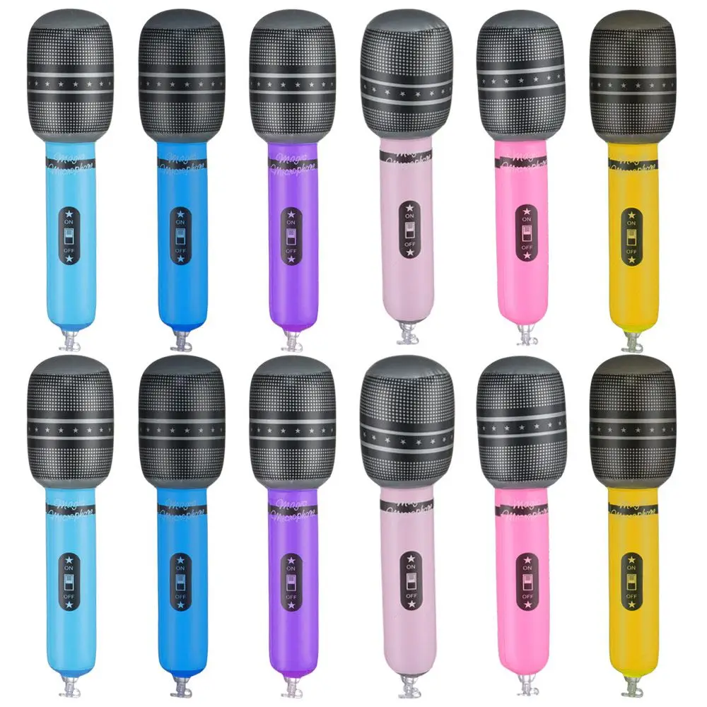 12 pçs presentes concerto musical festa temática role play palco foto adereços explodir microfones infláveis inflados