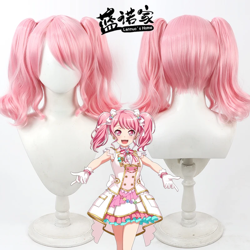 

BanG Dream! Maruyama Aya Cos Cosplay Wig Halloween Carnival Party Props Synthetic Hair Heat Resistant Fiber + Wig Cap