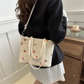 여성용 짠 빨대 가방, 라탄 대용량 숄더백, 수제 브레이드 크로스바디 백, 패션 Best5 여성용 짠 빨대 가방, 라탄 대용량 숄더백, 수제 브레이드 크로스바디 백, 패션 Best5