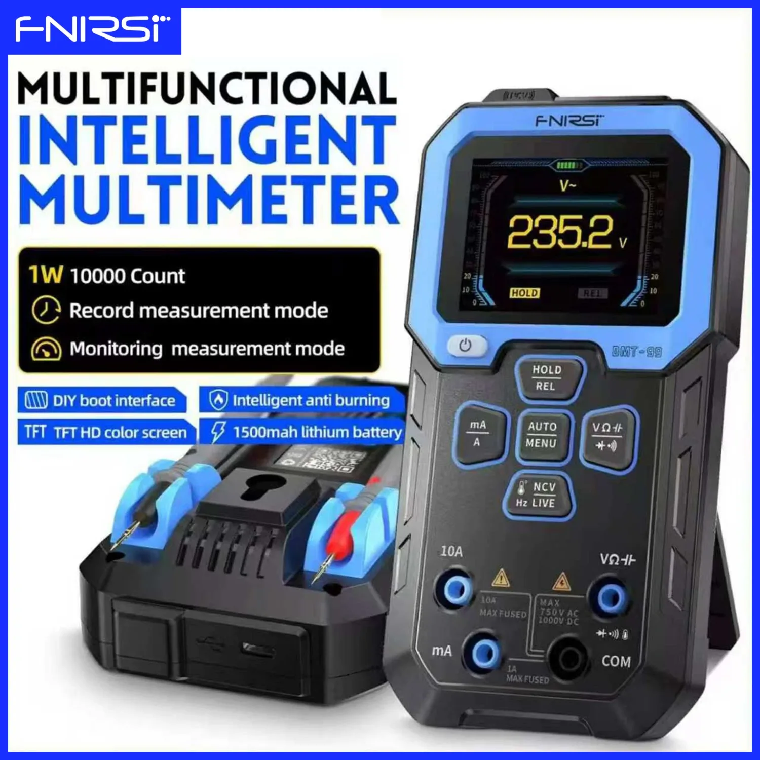 FNIRSI DMT-99 Digital Multimeter 9999 Counts Precision Measuring Instrument Automatic Measurement Electronic Repair Tools