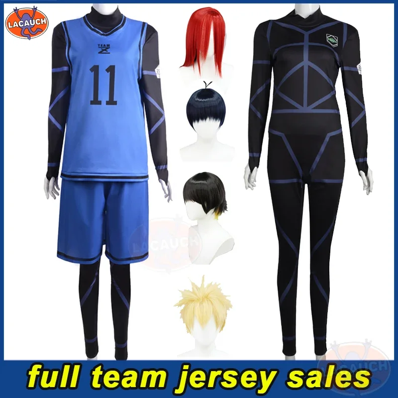 Anime Blue Lock Cosplay Costume Wig Jersey Isagi Yoichi Chigiri Bachira Rensuke Kunigami Football Soccer Team Uniform Jumpsuits