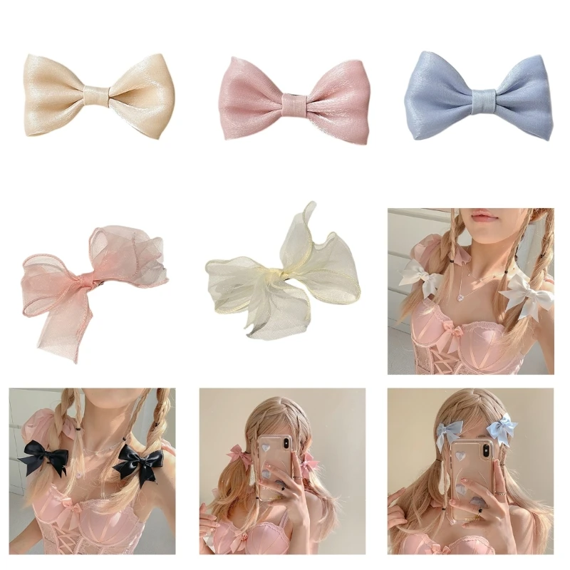 Bow Hair Clip For Womens Girls Sequins Hairpins Barrettes Headwear H9ED