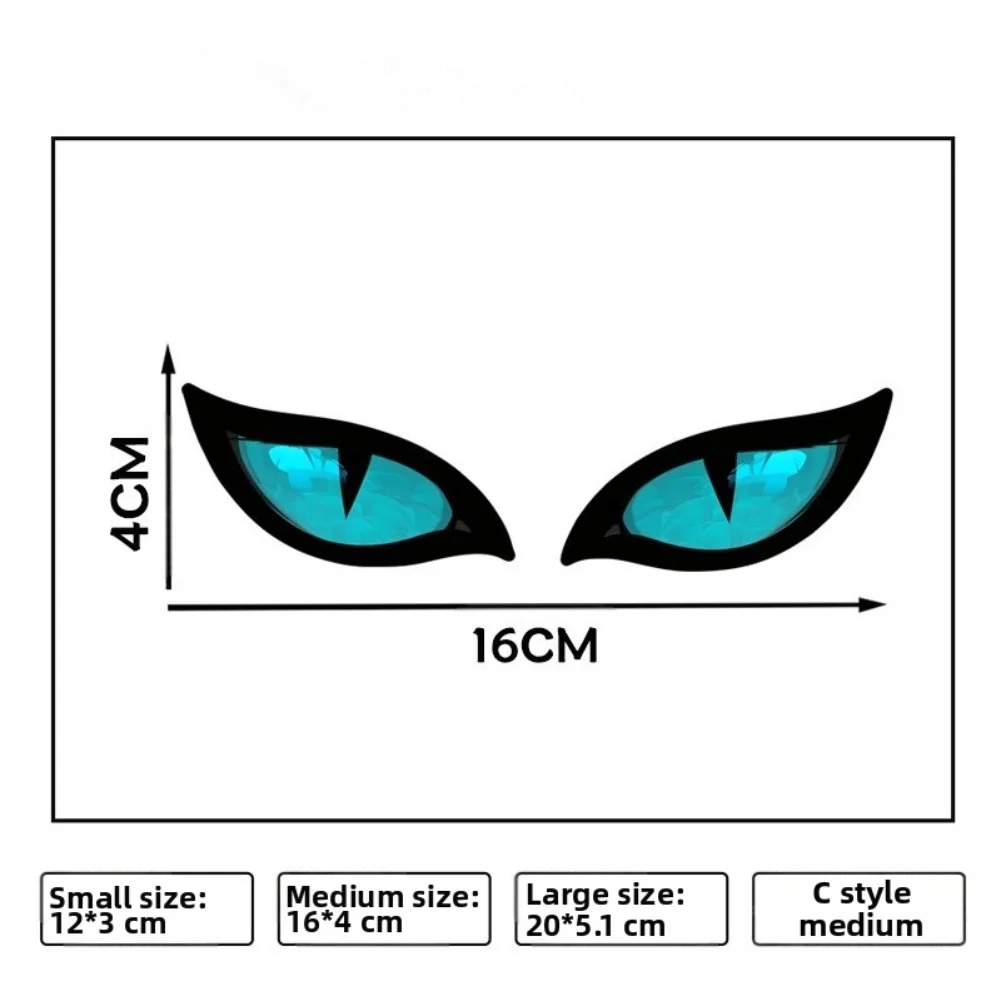 1 Pair Motorcycle Reflective Devil Eyes Sticker Creative Rearview Mirror Decal For Motorbike Car Auto Decoration Stickers