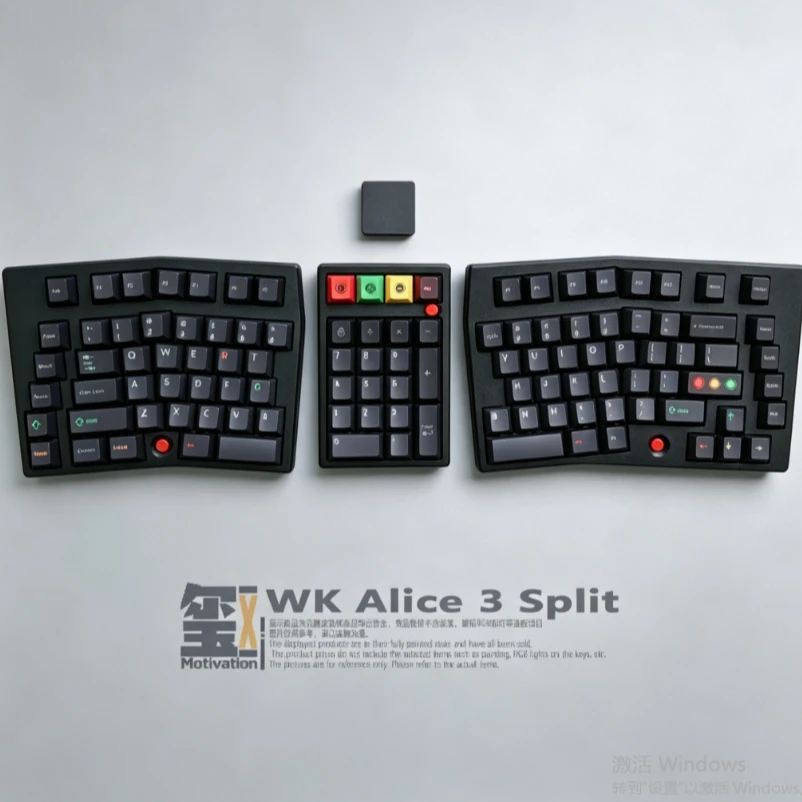 WK-Alice3 Wireless Split Keyboard Kit Customized Single Mode Hot Swap RGB 3D Printed Ergonomic E-sports Gaming Office Keyboard