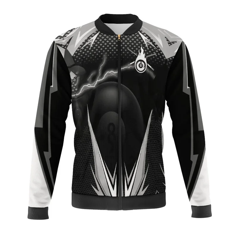 Billiards Basketball 3d Print Bomber Jacket Men Boy Competition Sport Clothes Street Fashion Cool Zipper Tracksuits Male Jackets