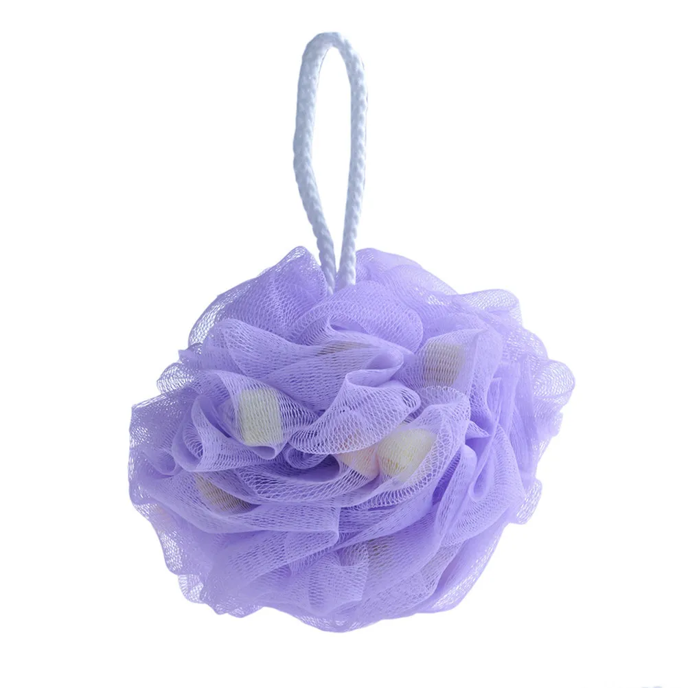 1Pack Comfortable Skin-Friendly Mesh Bath Ball Shower Scrubber for Full-Body Cleansing Soothing Exfoliation Lanyard Design