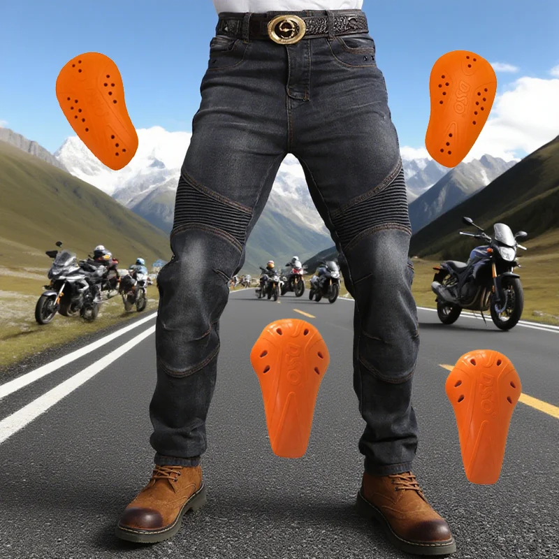 Protective Kevlar Motorcycle Jeans for Men Women Motocross Riding Trousers Aramid Street Leisure Pants